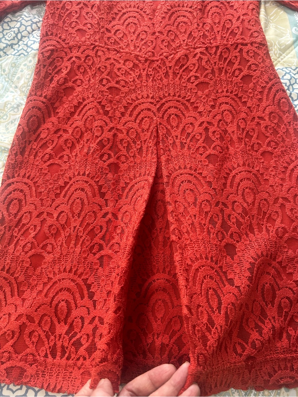 Beautiful Fiery Orange Guipure Lace Dress | Perfect for Fall, Thanksgiving & par